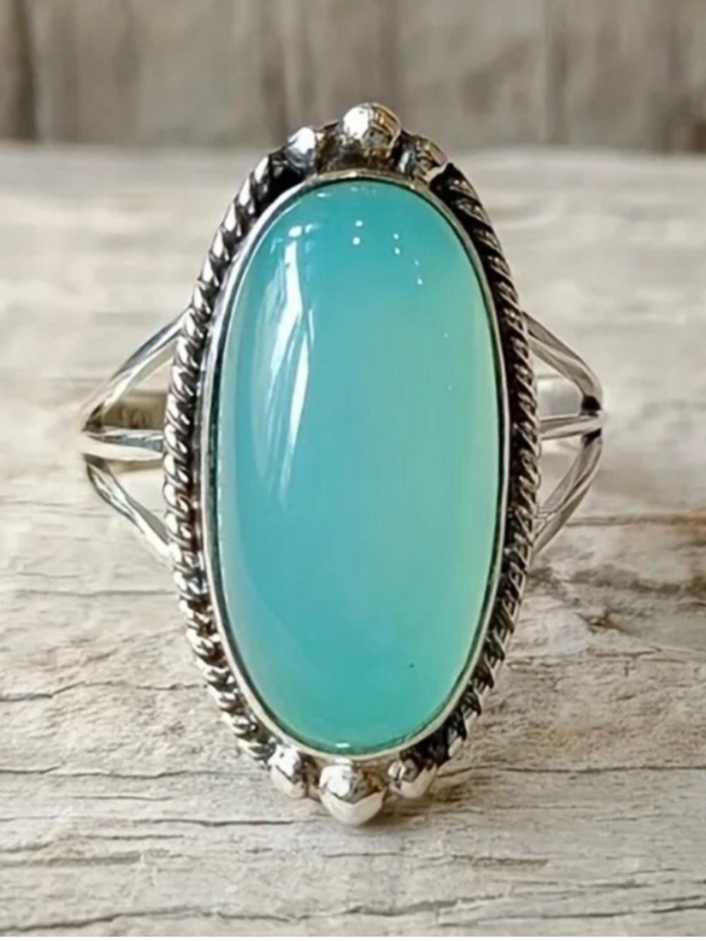 Turquoise Oval Statement Ring - Blue